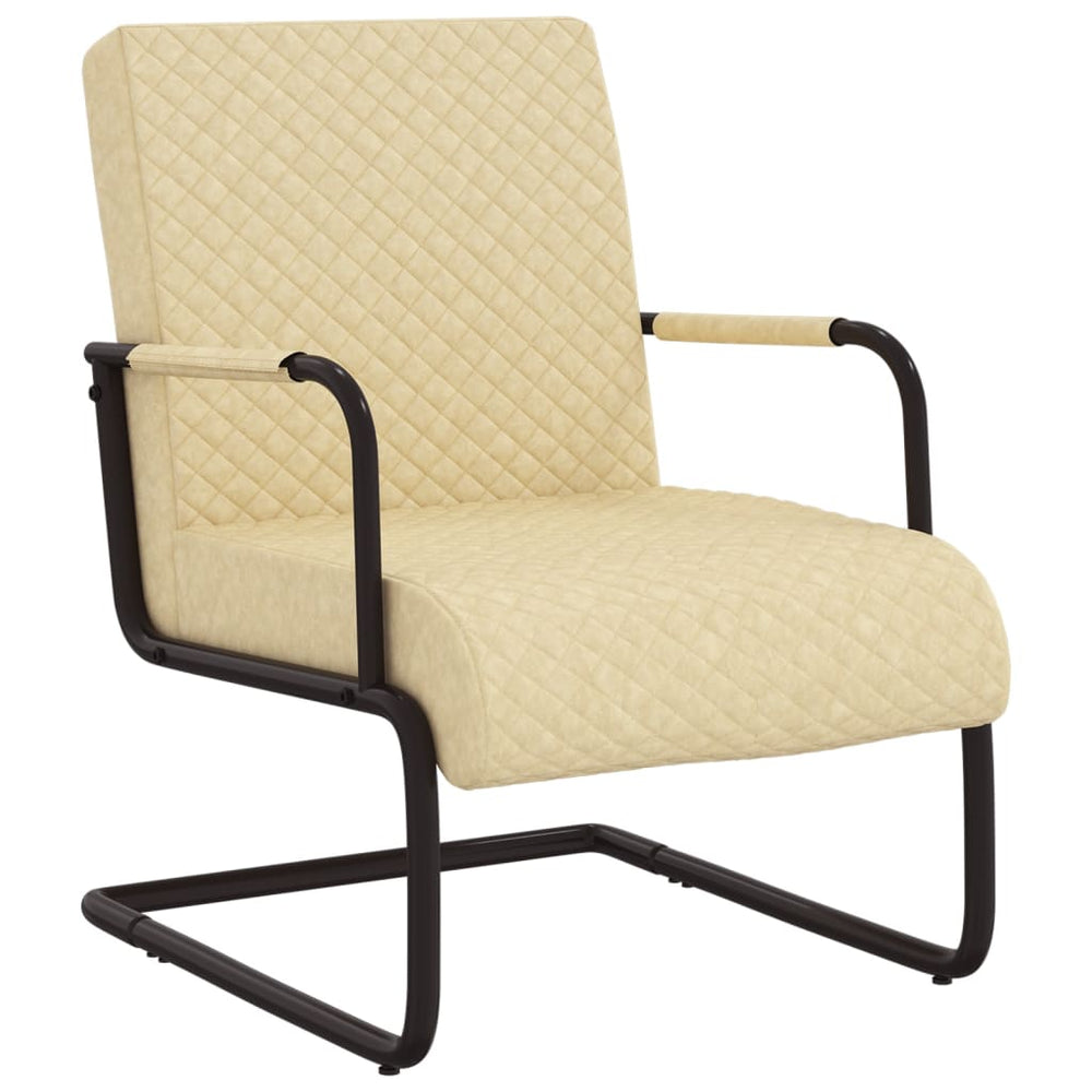 Cantilever chair, cream, artificial leather