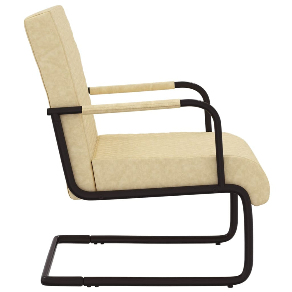 Cantilever chair, cream, artificial leather