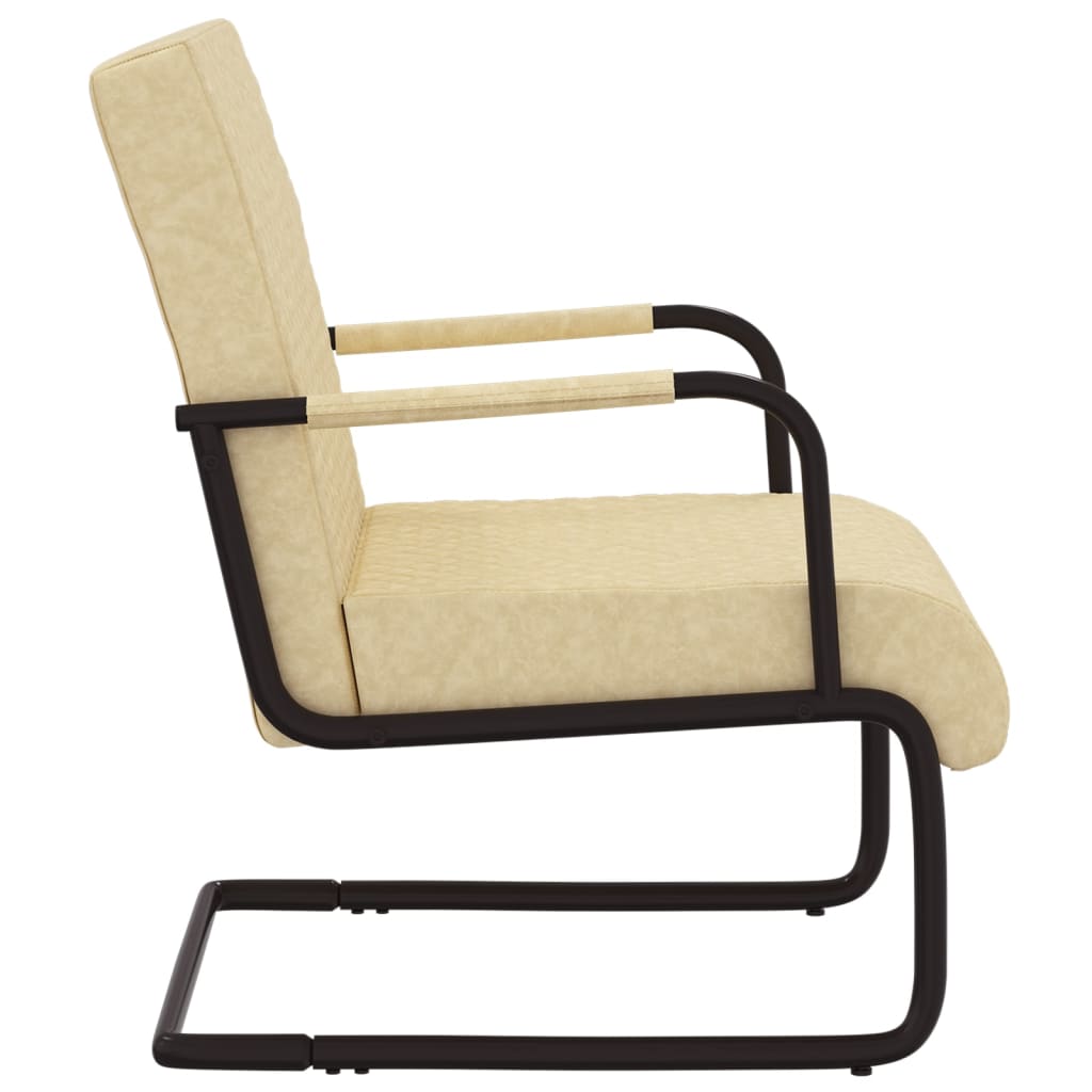 Cantilever chair, cream, artificial leather