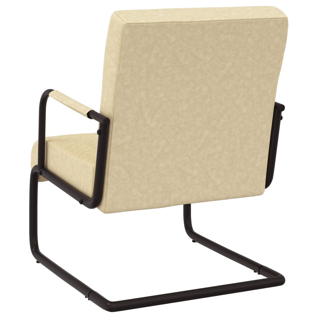 Cantilever chair, cream, artificial leather