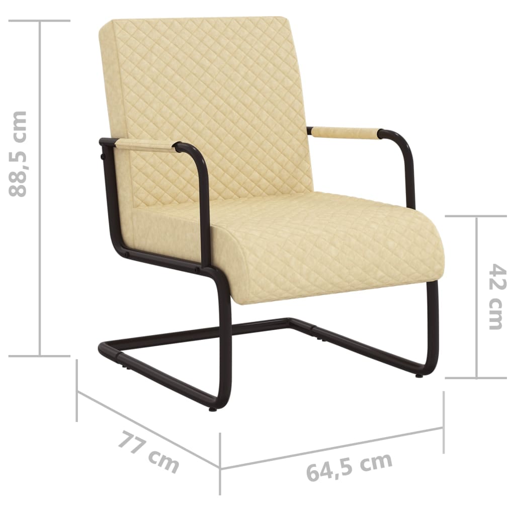 Cantilever chair, cream, artificial leather
