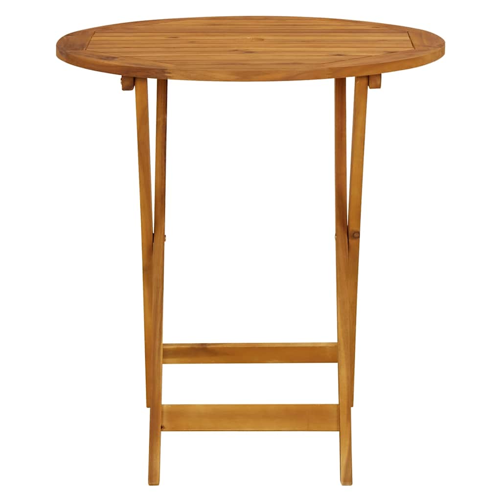Folding garden table, 70cm, solid acacia wood