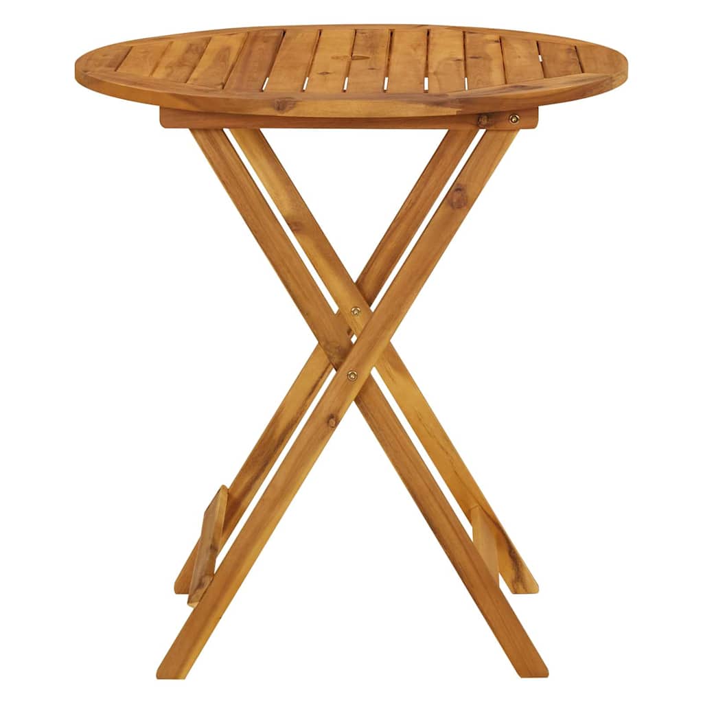 Folding garden table, 70cm, solid acacia wood