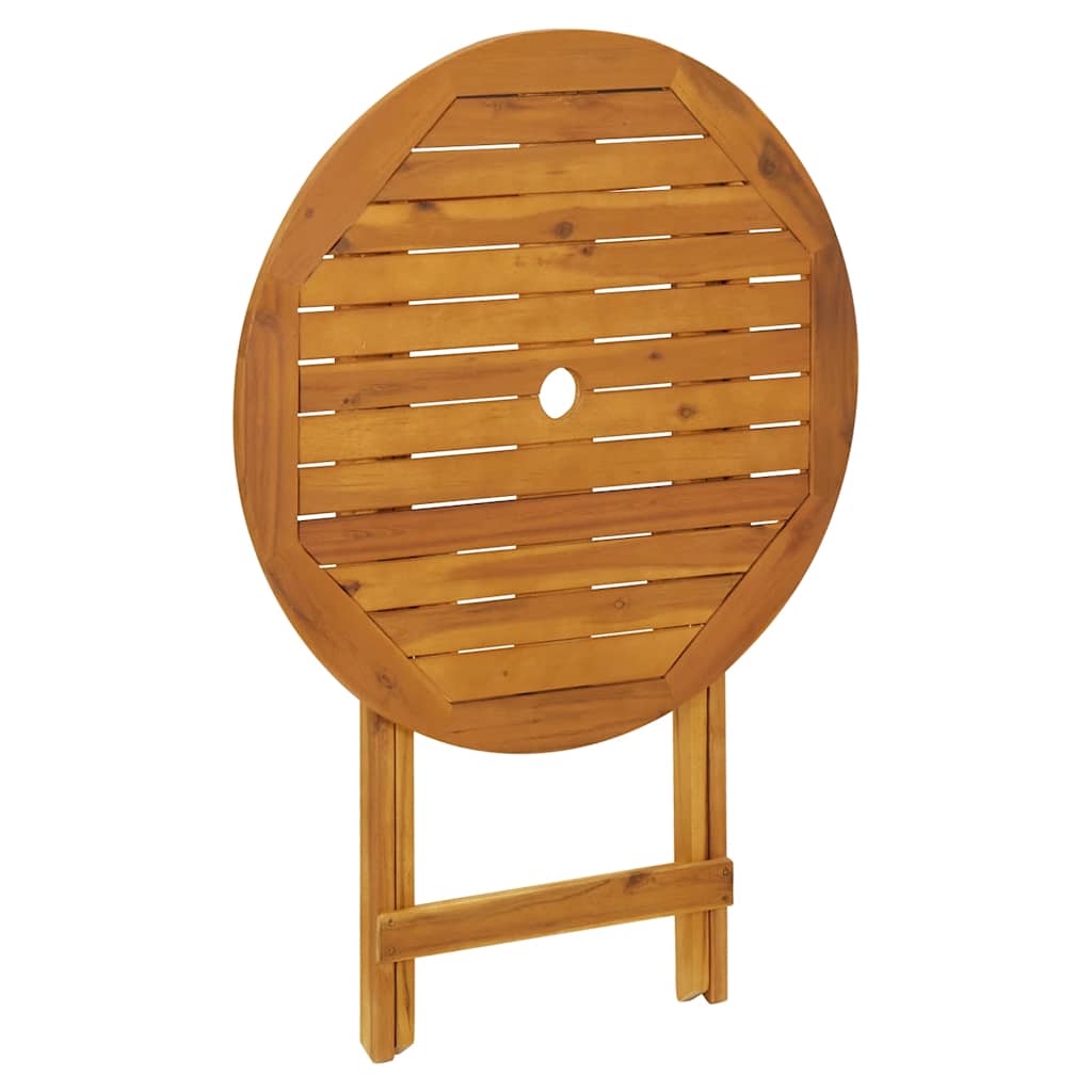 Folding garden table, 70cm, solid acacia wood