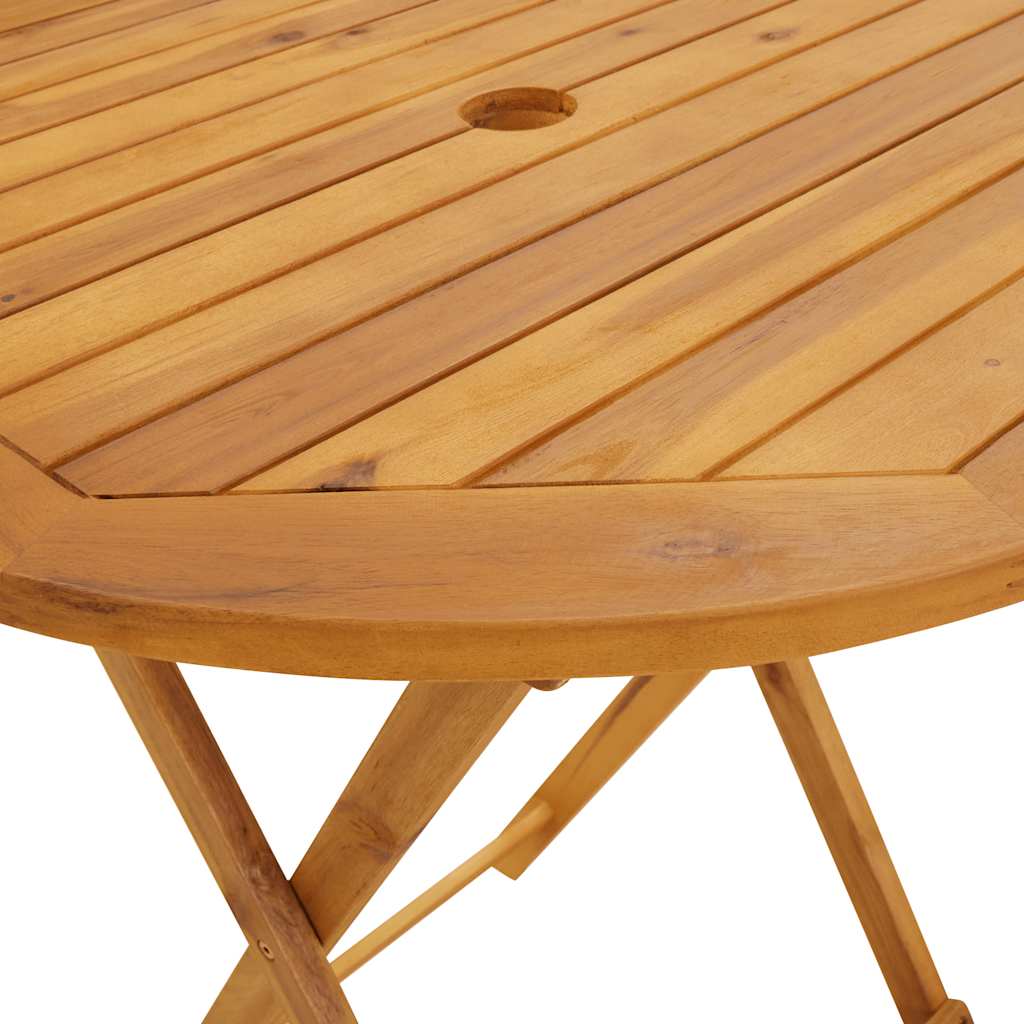 Folding garden table, 70cm, solid acacia wood