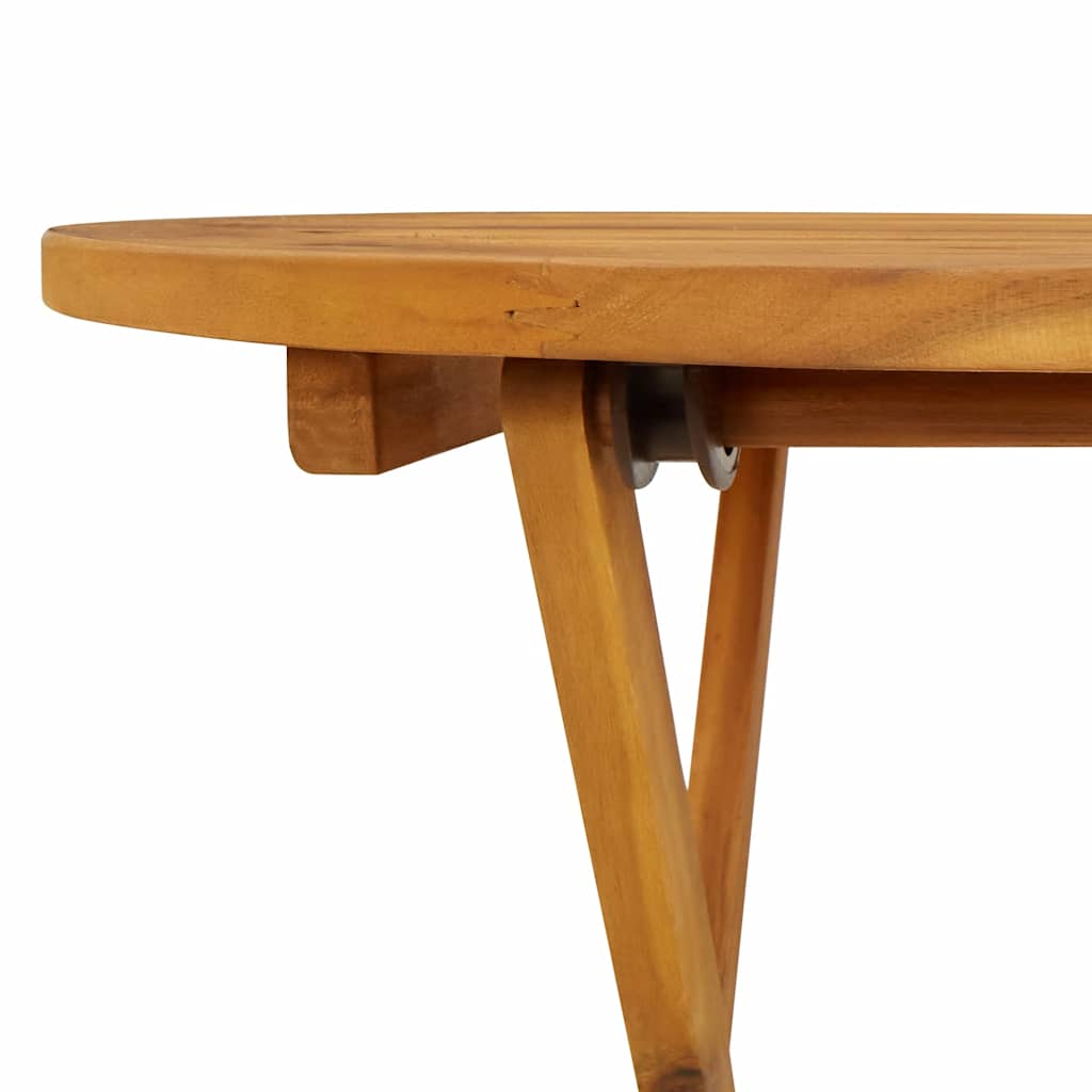 Folding garden table, 70cm, solid acacia wood