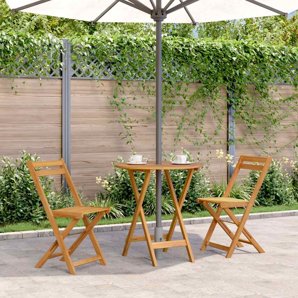 Folding garden table, 70cm, solid acacia wood