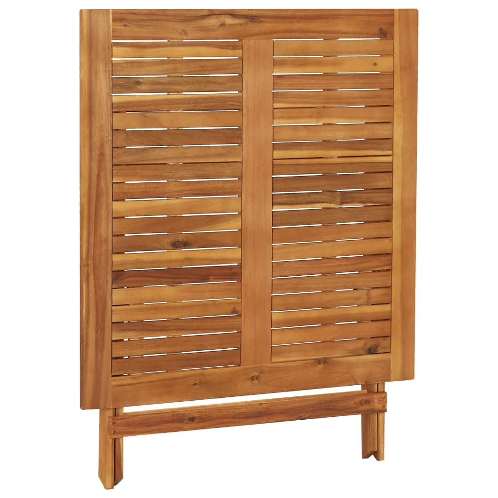 Sulankstomas sodo stalas, 90x90x75cm, akacijos medienos masyvas