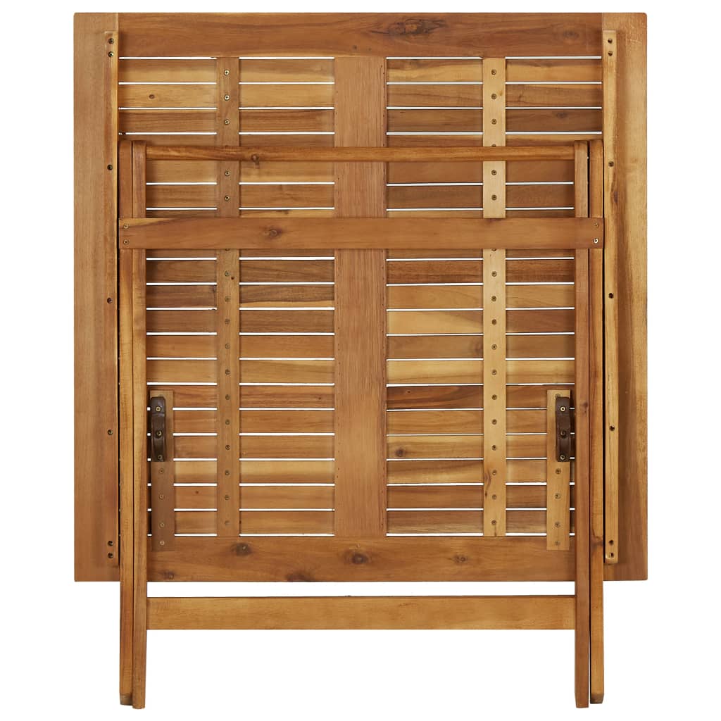 Sulankstomas sodo stalas, 90x90x75cm, akacijos medienos masyvas