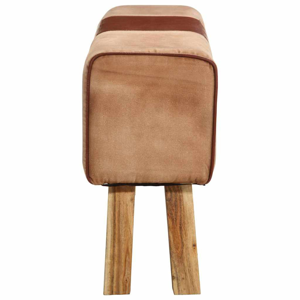 Gymnastics vault, brown, 160cm, genuine leather and acacia