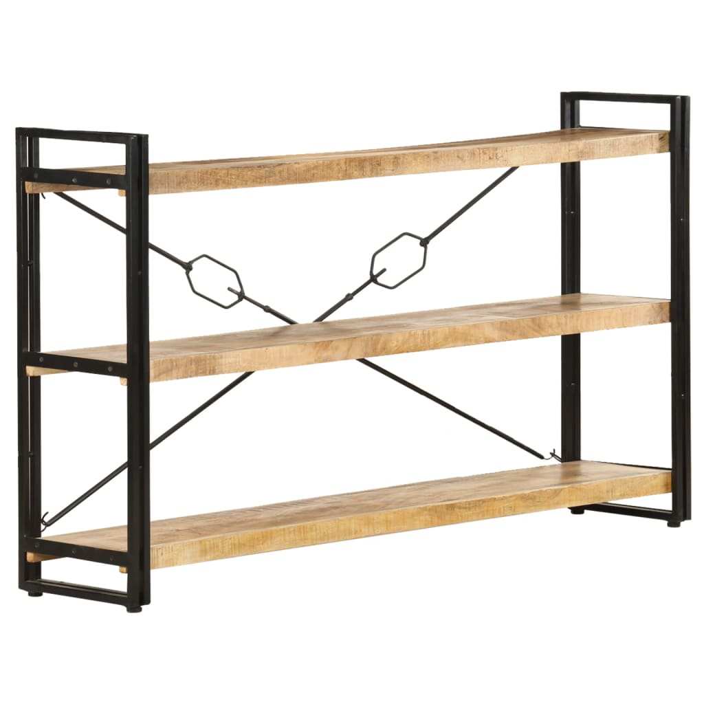 Bookcase, 3-tier, 140x30x80cm, solid mango wood