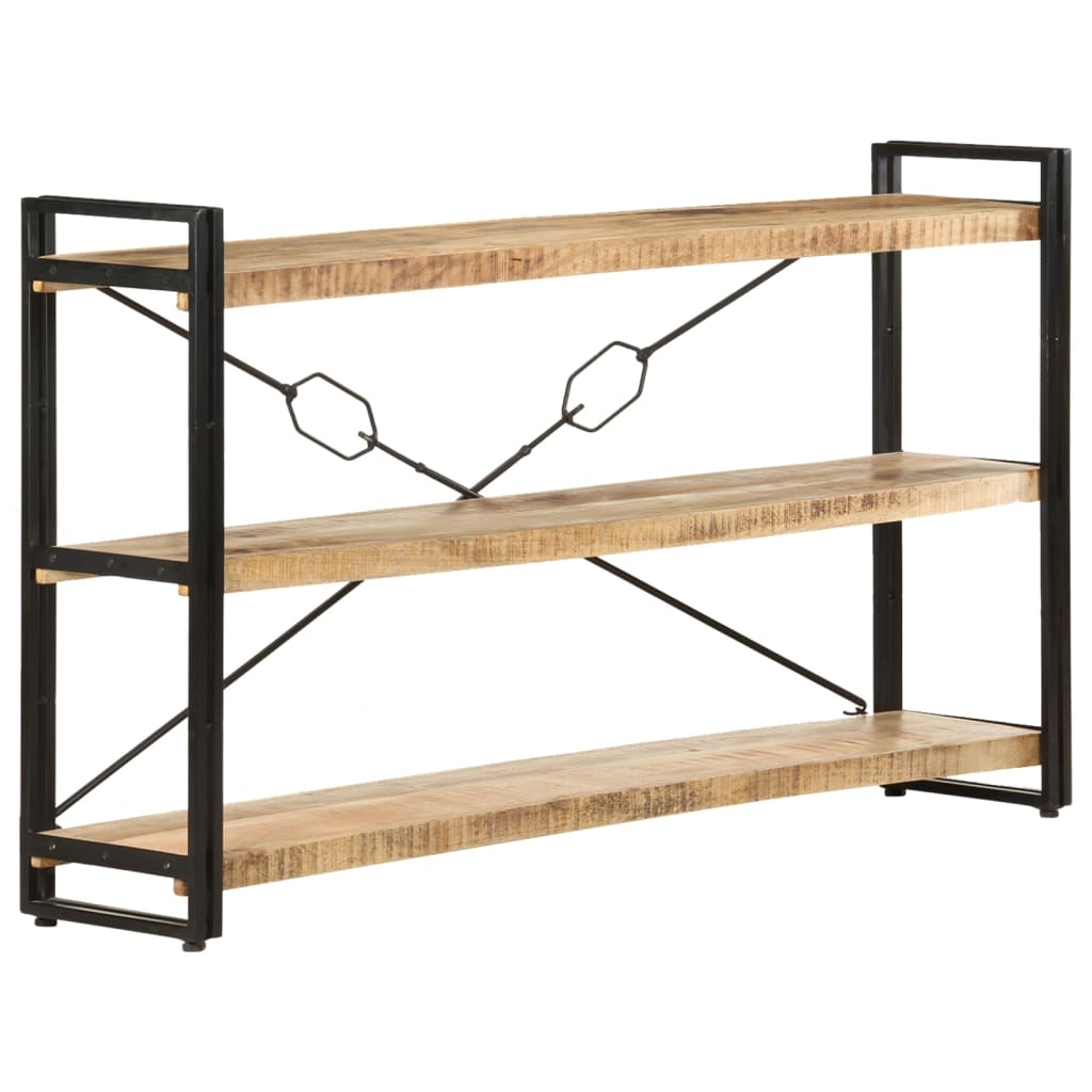 Bookcase, 3-tier, 140x30x80cm, solid mango wood