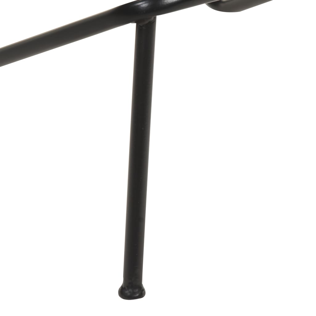 Bar stools, 2 pcs., black, genuine leather