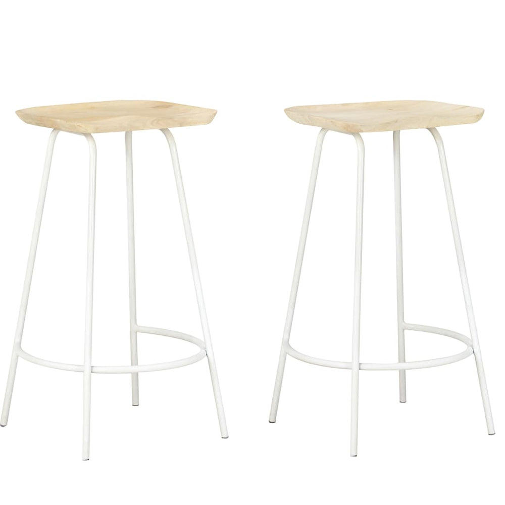 Bar stools, 2 pcs, solid mango wood