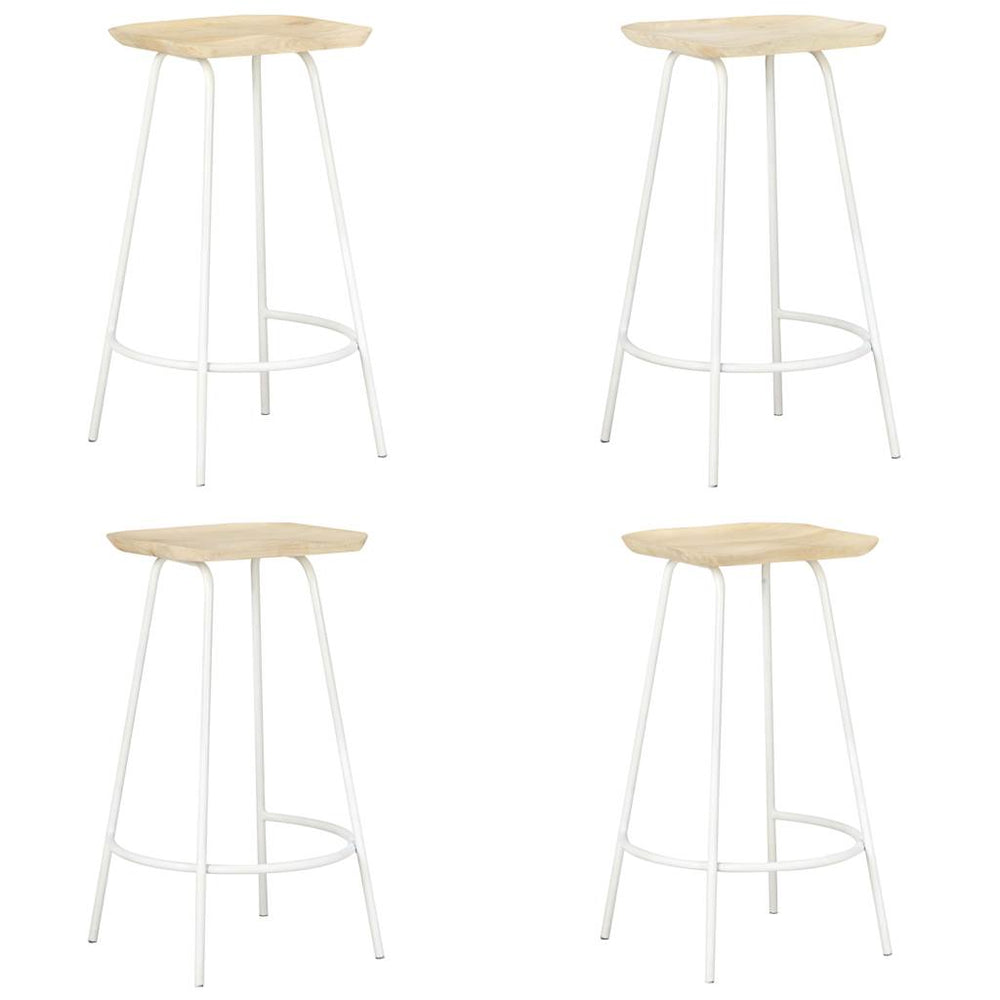 Bar stools, 4 pcs., solid mango wood