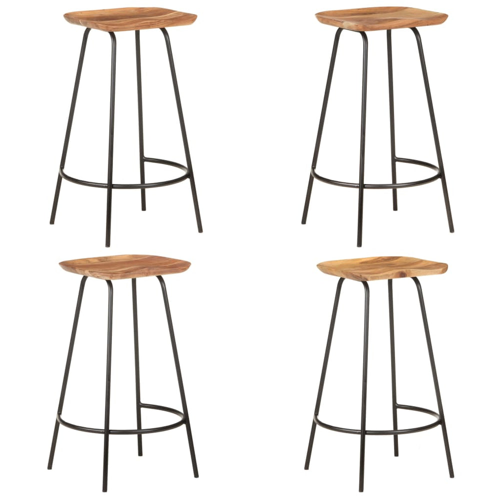 Bar stools, 4 pcs., solid acacia wood