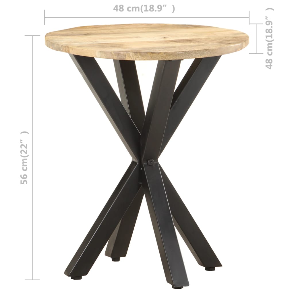 Side table, 48x48x56cm, solid mango wood