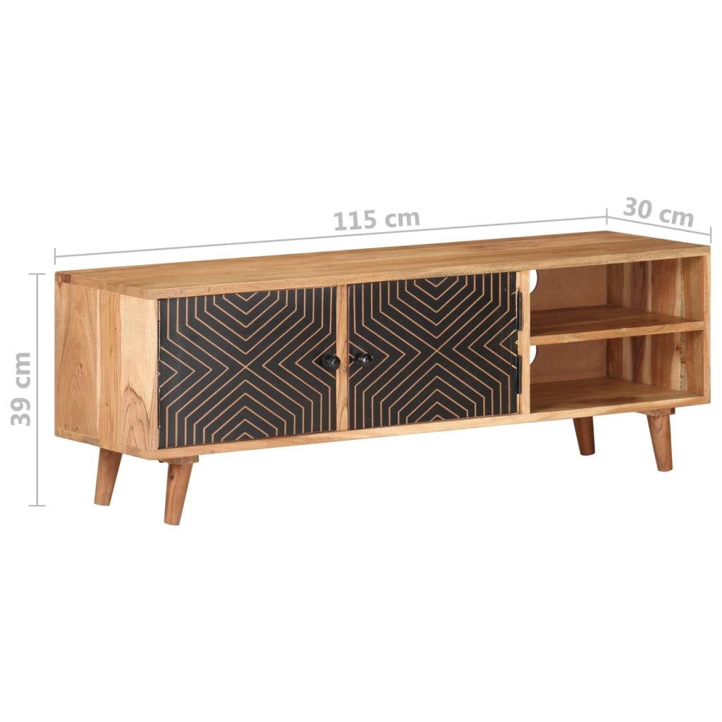 TV cabinet, 115x30x39cm, solid acacia wood