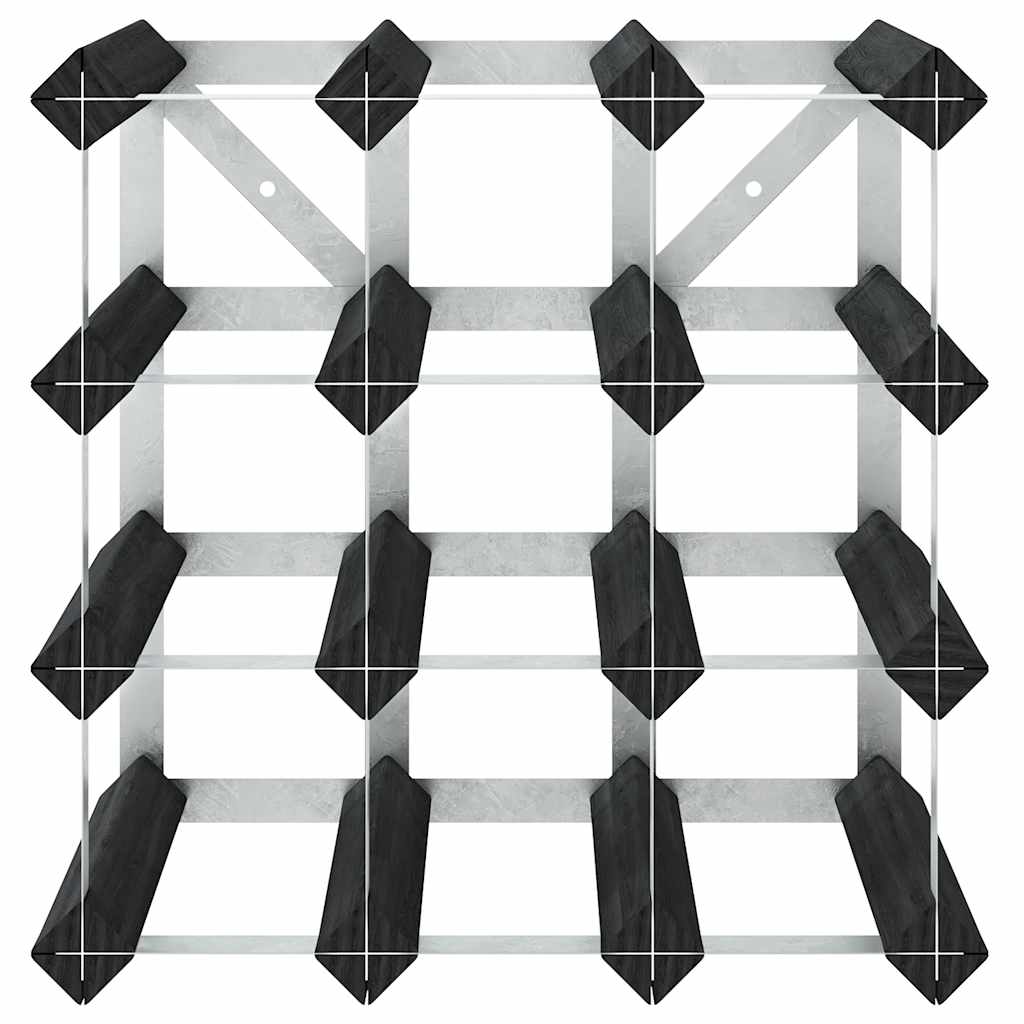 Stovas vynui skirtas 12 butelių, juodas, pušies masyvas