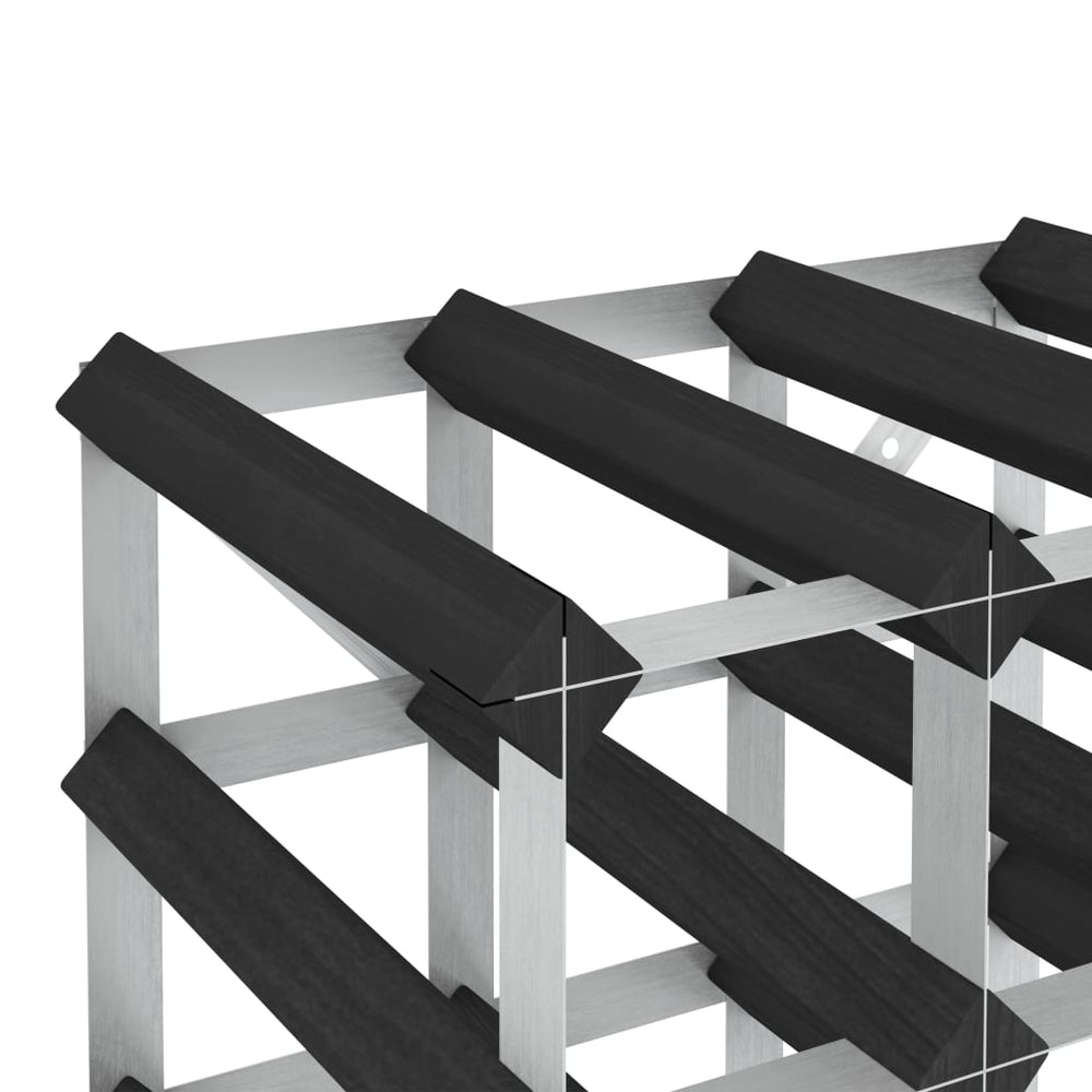 Stovas vynui skirtas 20 butelių, juodas, pušies masyvas