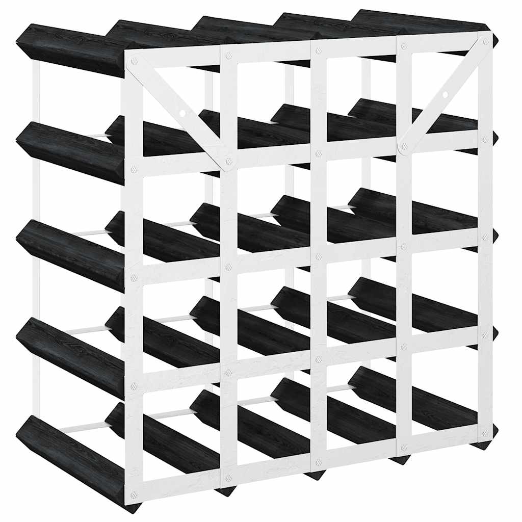 Stovas vynui skirtas 20 butelių, juodas, pušies masyvas