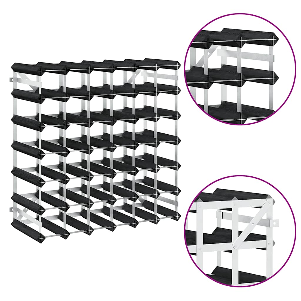 Stovas vynui skirtas 42 buteliams, juodas, pušies masyvas