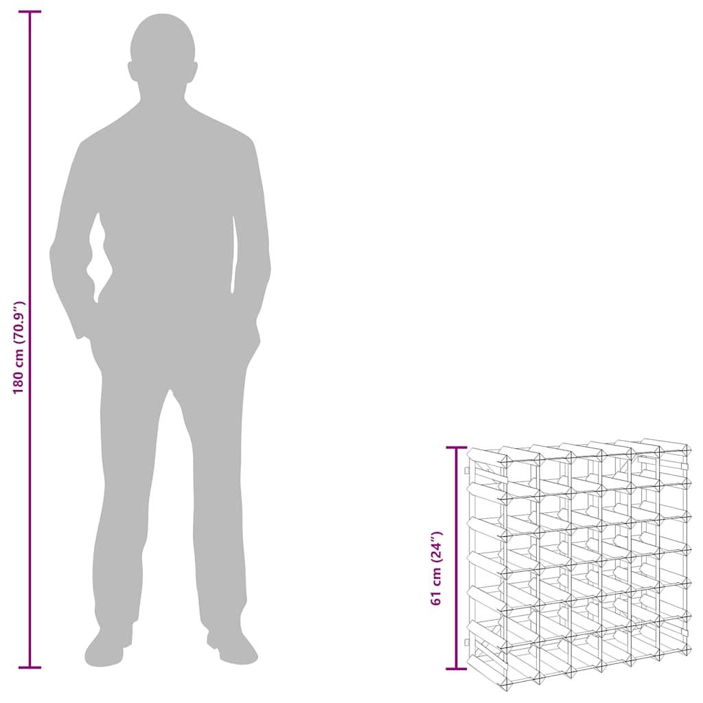Stovas vynui skirtas 42 buteliams, juodas, pušies masyvas