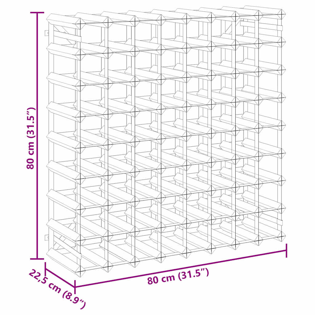 Stovas vynui skirtas 72 buteliams, juodas, pušies masyvas