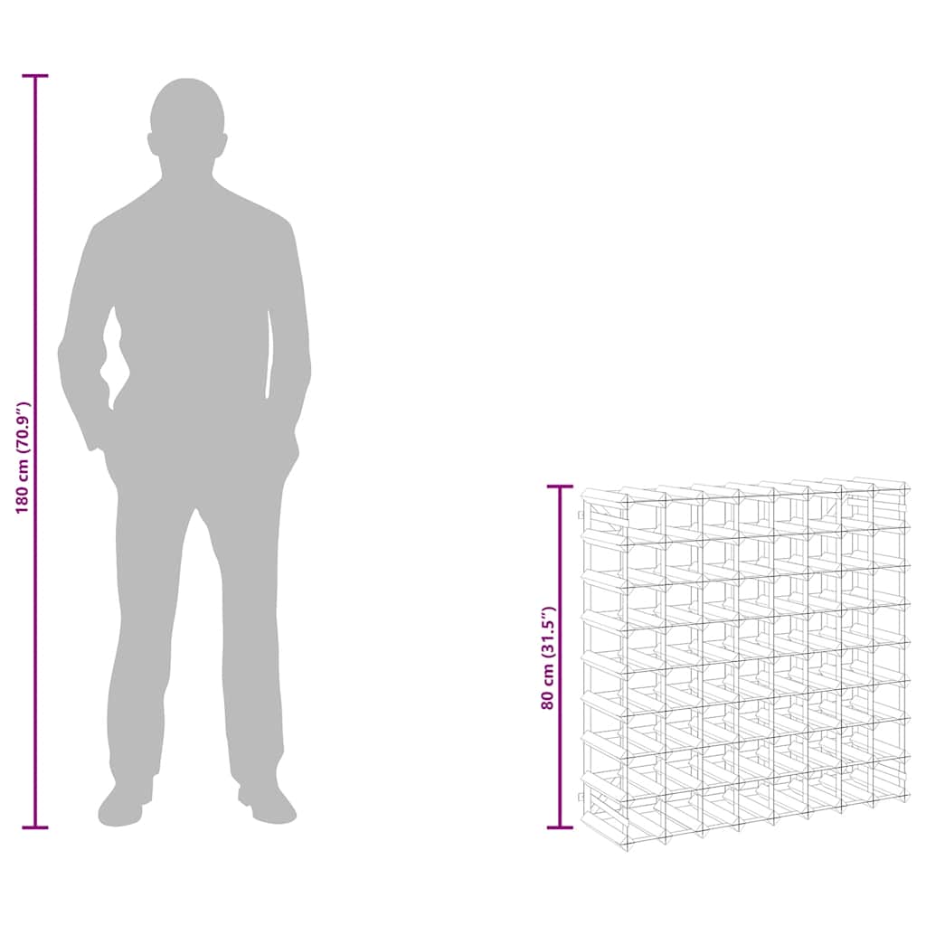 Stovas vynui skirtas 72 buteliams, juodas, pušies masyvas