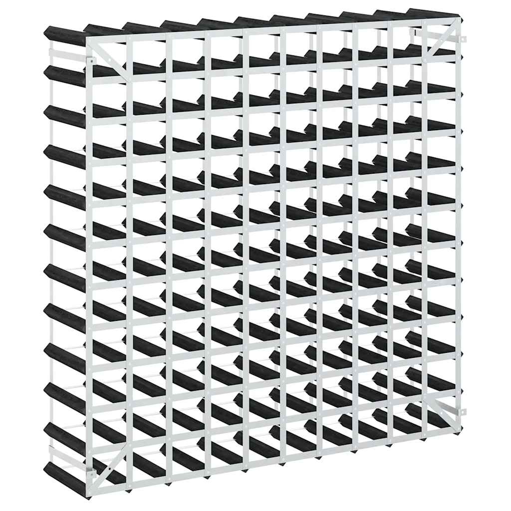 Stovas vynui skirtas 120 butelių, juodas, pušies masyvas