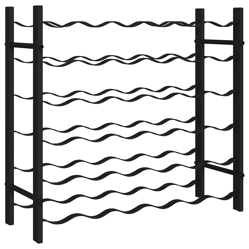 Vyno laikiklis 36 buteliams, juodos spalvos, geležis