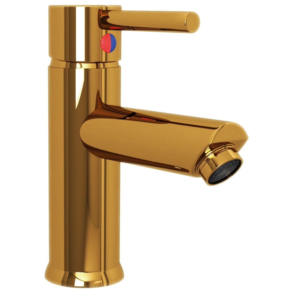 Bathroom sink mixer tap, gold, 130x176mm