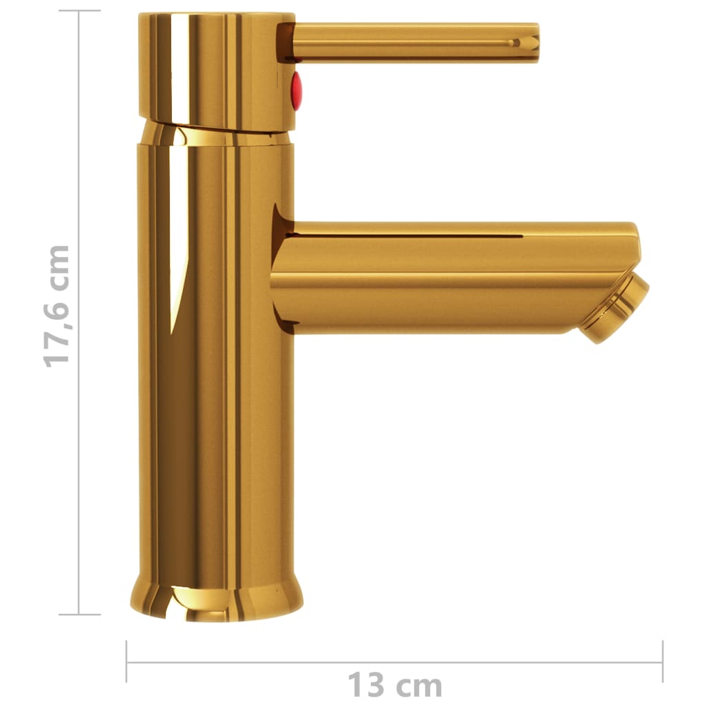 Bathroom sink mixer tap, gold, 130x176mm