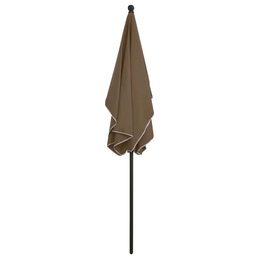 Sodo skėtis nuo saulės su stulpu, taupe spalvos, 210x140cm