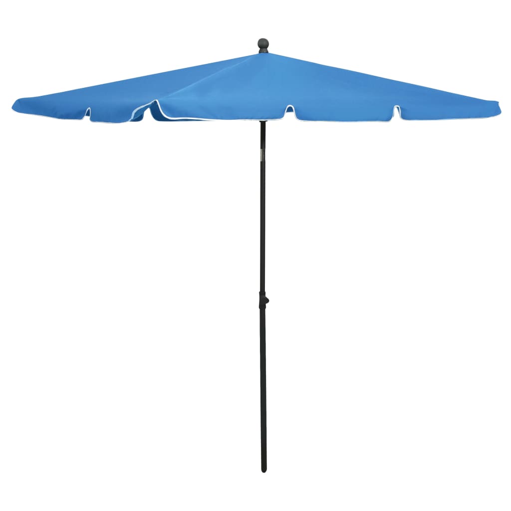 Garden Parasol with Pole, Dark Blue, 210x140cm
