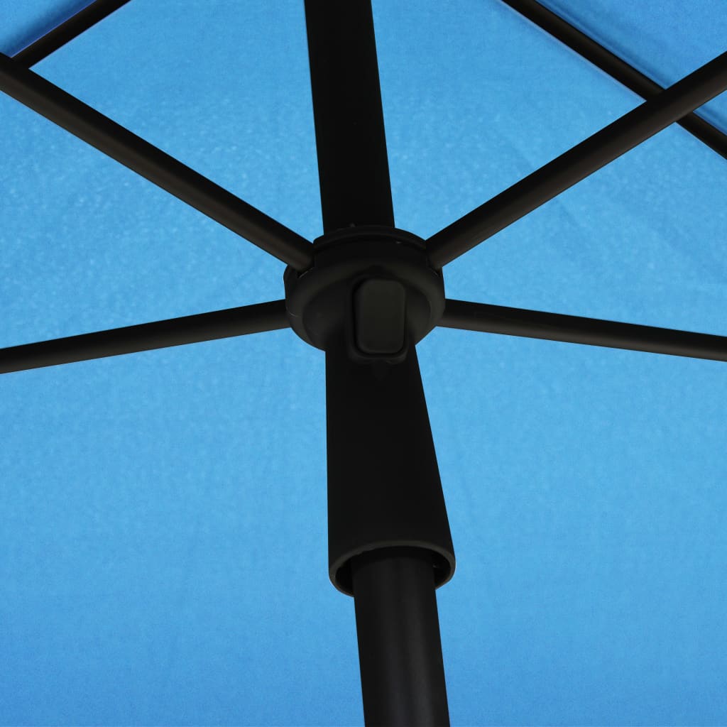 Garden Parasol with Pole, Dark Blue, 210x140cm