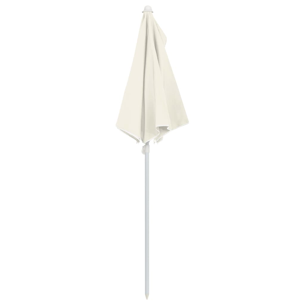 Half-round garden parasol with pole, sand, 180x90cm