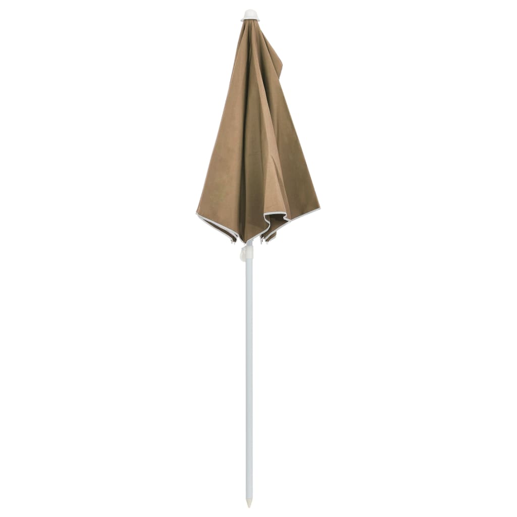 Pusapvalis sodo skėtis su stulpu, taupe spalvos, 180x90cm
