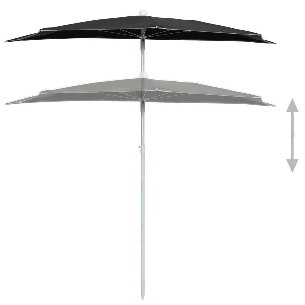 Sodo skėtis CLANCY, juoda, 180x90x195cm