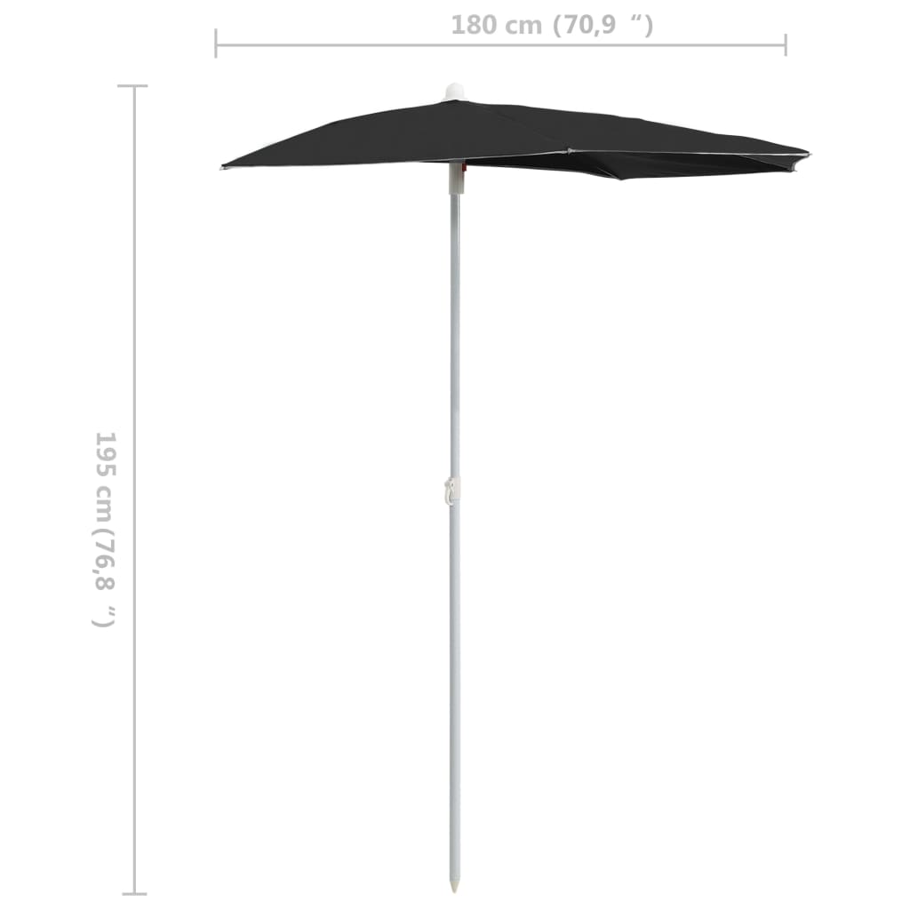 Sodo skėtis CLANCY, juoda, 180x90x195cm