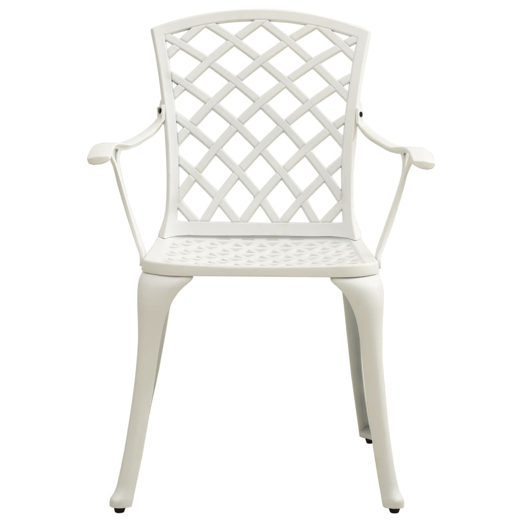 Garden chairs, 2 pcs, white, cast aluminium