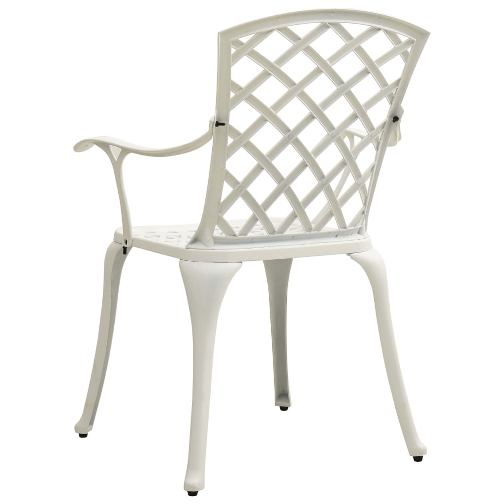 Garden chairs, 2 pcs, white, cast aluminium