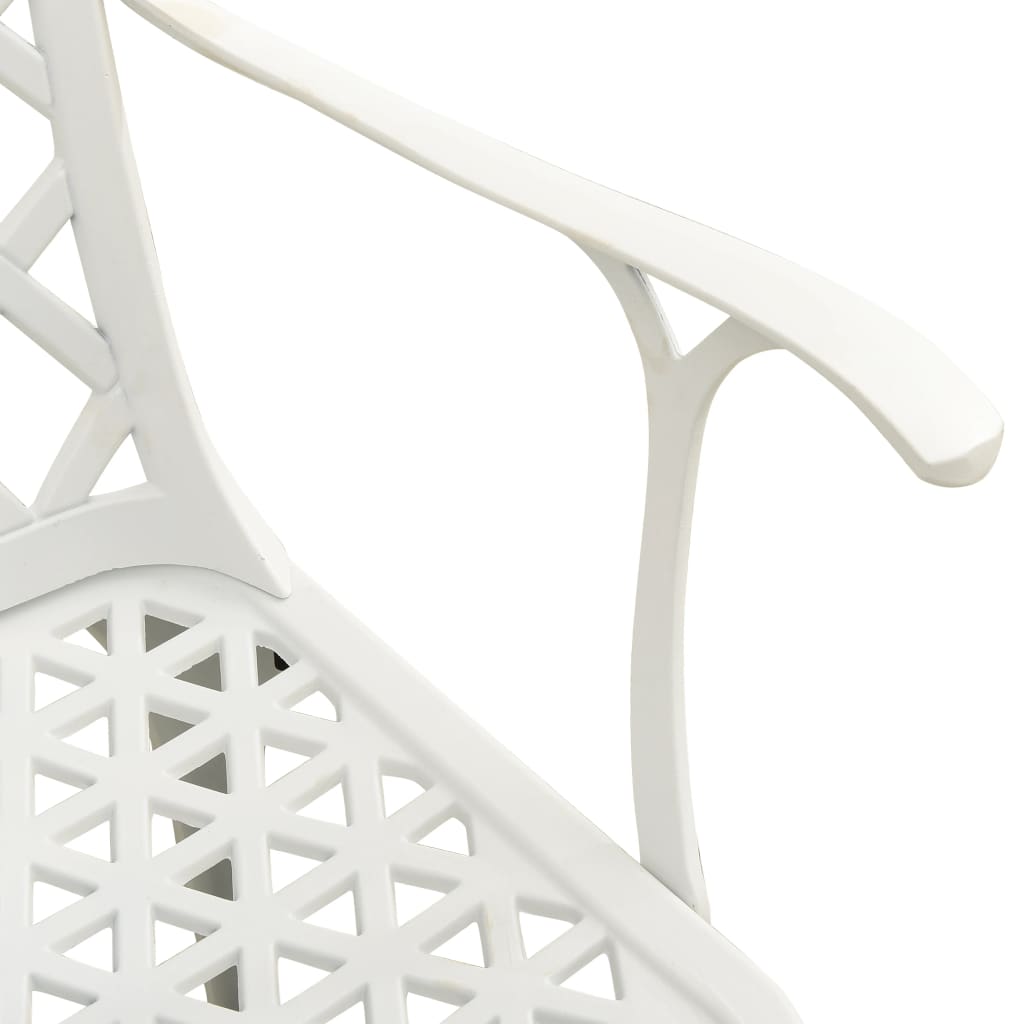 Garden chairs, 2 pcs, white, cast aluminium