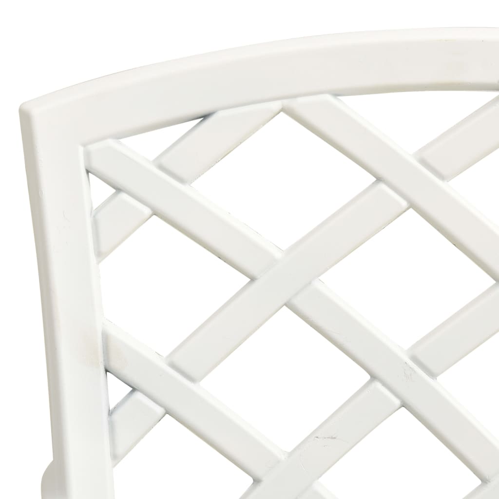 Garden chairs, 2 pcs, white, cast aluminium