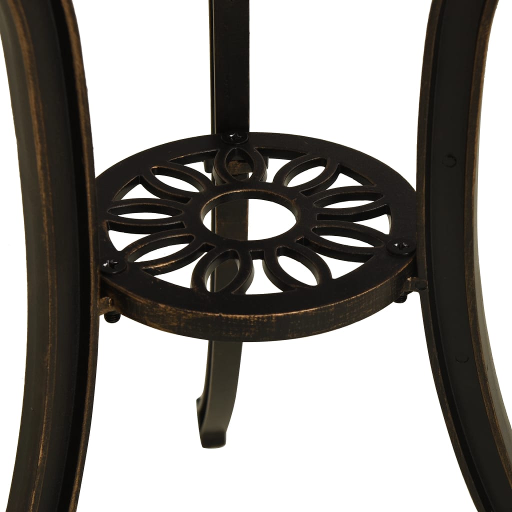 Garden table, bronze, 62x62x65cm, cast aluminum