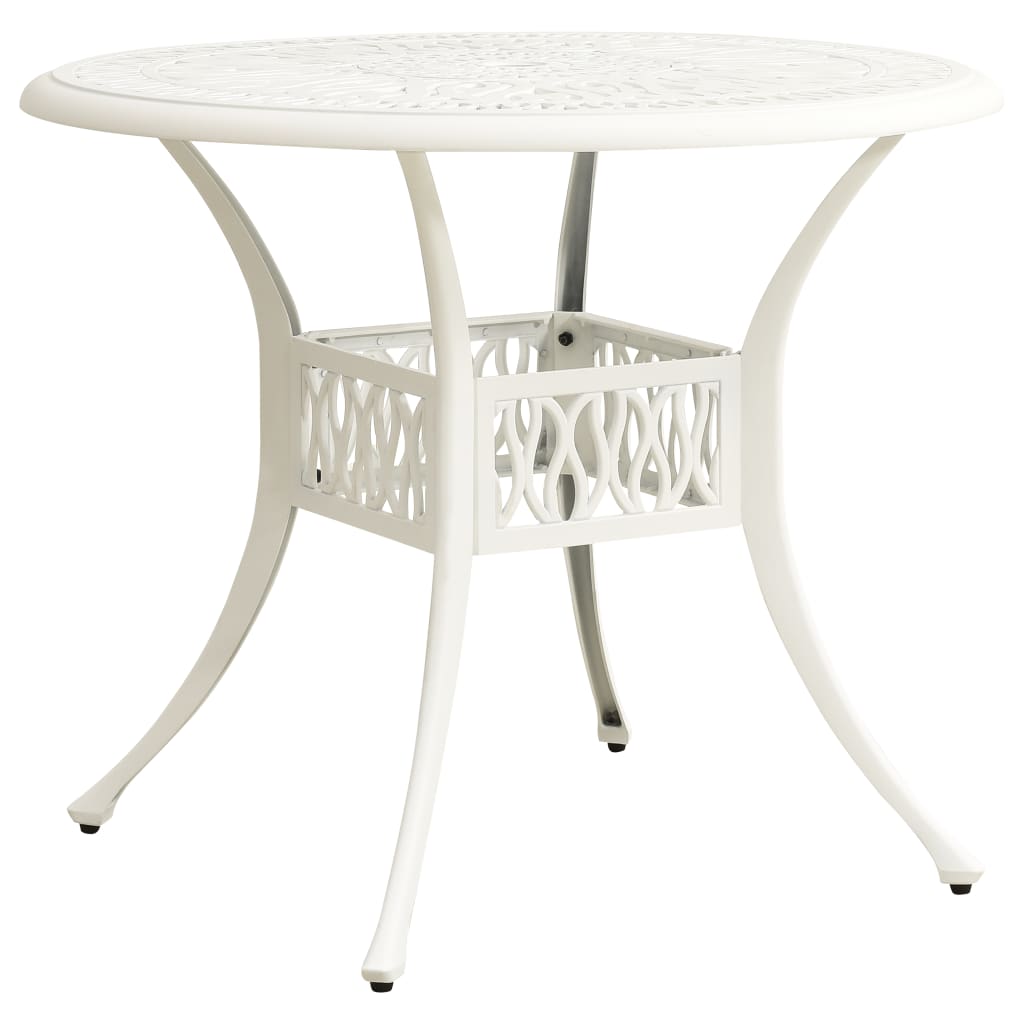 Garden table, white, 90x90x74cm, cast aluminium