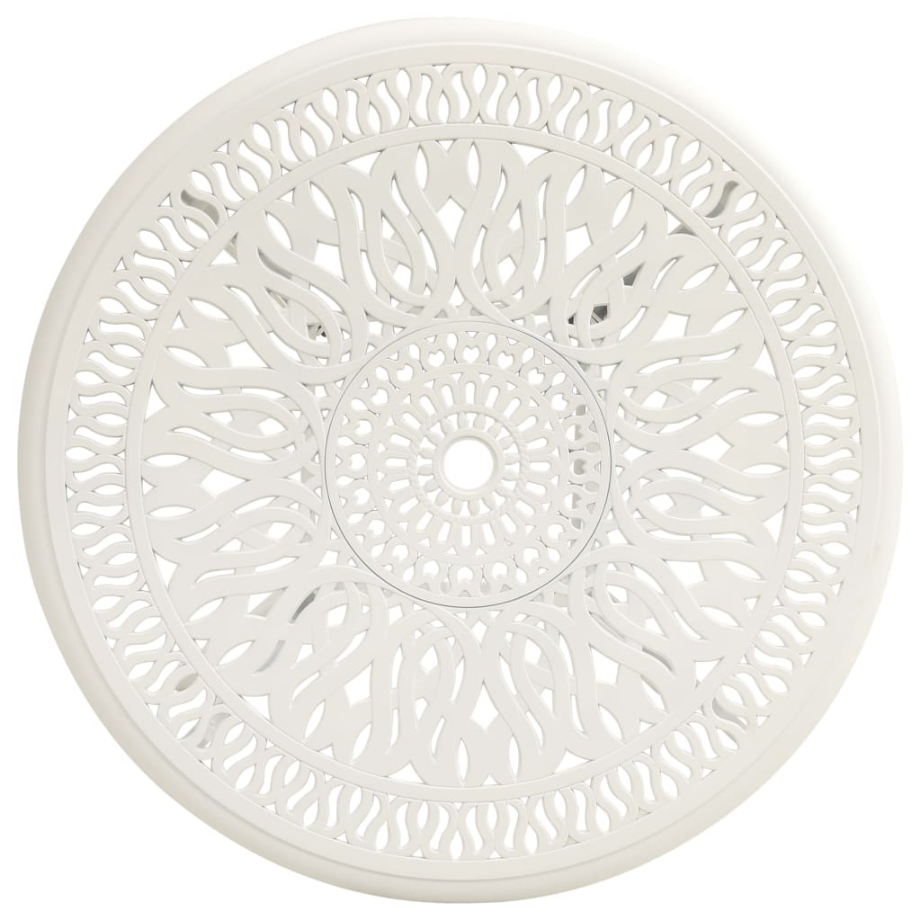 Garden table, white, 90x90x74cm, cast aluminium