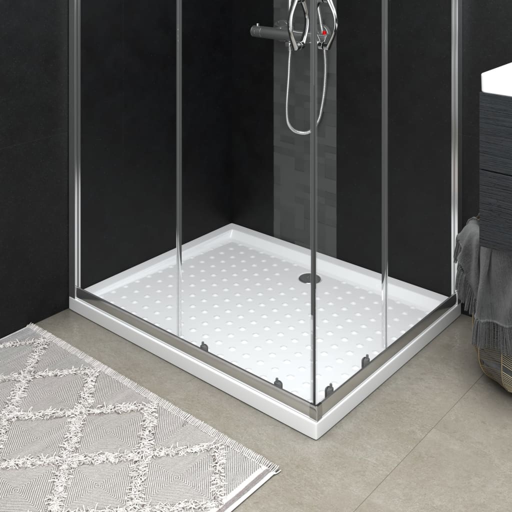 Shower tray, white, 80x100x4cm, ABS, dotted