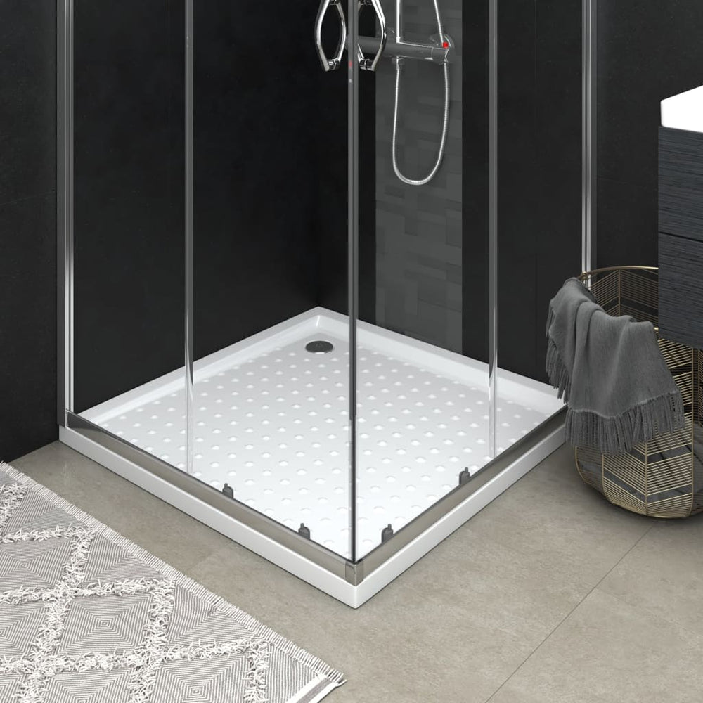 Shower tray, white, 90x90x4cm, ABS, dotted