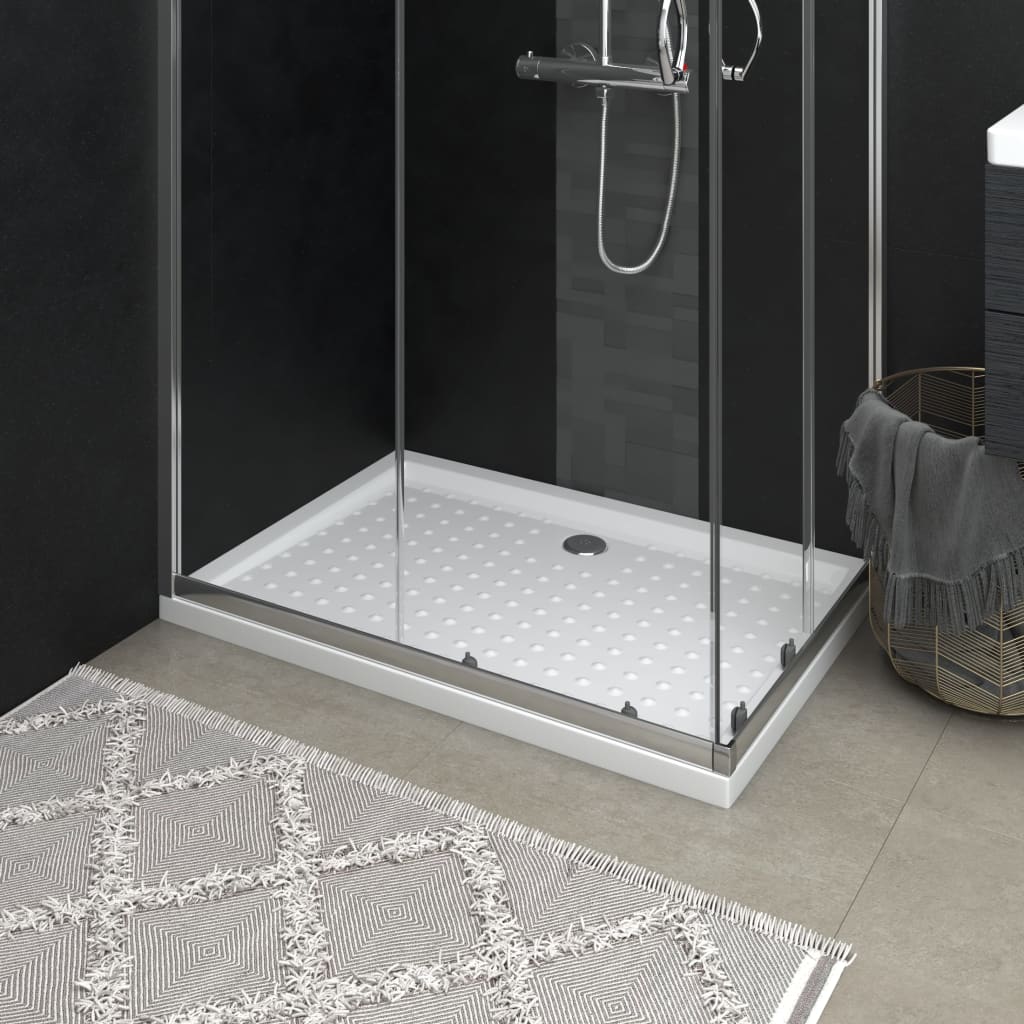 Shower tray, white, 70x100x4cm, ABS, dotted